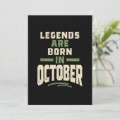 Die Legenden sind im Oktober - Oktober zum Geburts Dankeskarte (Stehend Vorderseite)