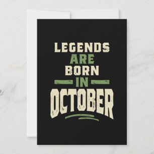 Die Legenden sind im Oktober - Oktober zum Geburts Dankeskarte