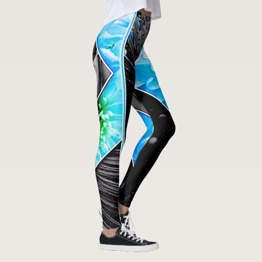 Die Leggings "BlumeBots" Rockinroll der Frauen (Rechts)