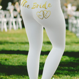 Die Leggings der Brautgoldherzen-Hochzeit