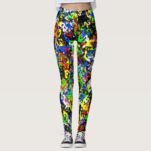 Die Leggings der bunten Farben-Spritzer-Frauen (Vorderseite)