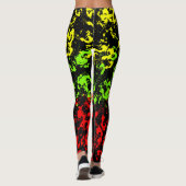 Die Leggings der Rasta Farben-Spritzer-Frauen (Rückseite)