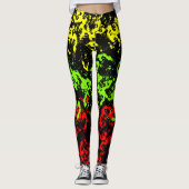 Die Leggings der Rasta Farben-Spritzer-Frauen (Vorderseite)