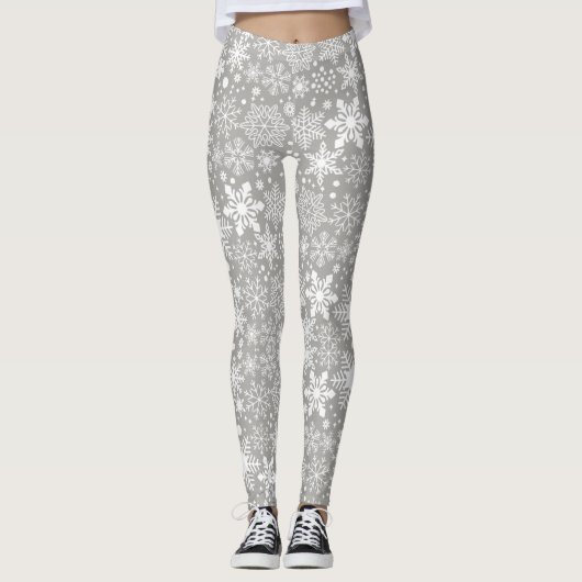 Die Leggings der silbernen Schneeflocke-Frauen (Vorderseite)
