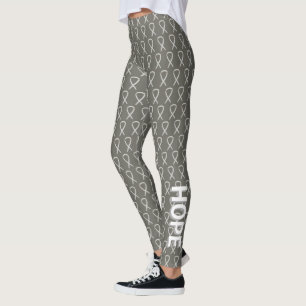 Die Leggings der White Awareness Ribbon Art