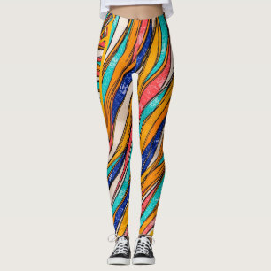 Die Leggings des pulsierenden Regenbogenmusters