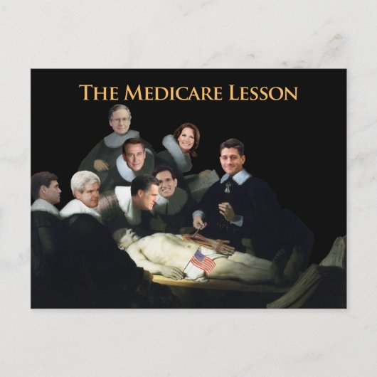 Die Lehre aus Medicare Postkarte (Vorderseite)