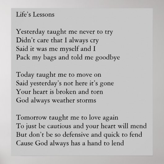 Die Lehren des Lebens Poster (Vorne)