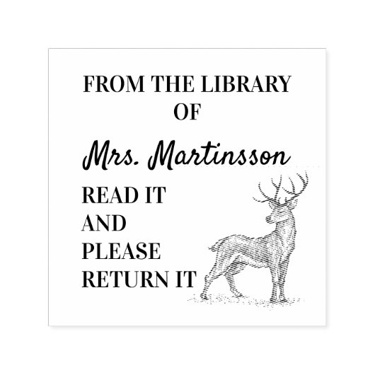 Die Lehrerbibliothek liest sie zurück Hirsch Permastempel (Design)