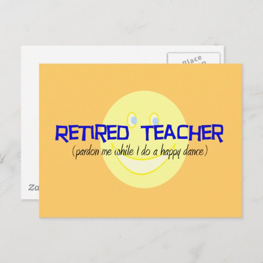 Die Lehrerin "Doing the Happy Dance" Postkarte (Vorne/Hinten)