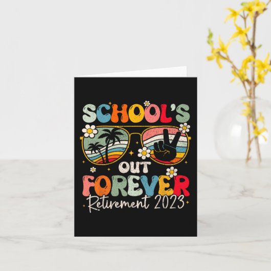 Die Lehrerin Ret. von Groovy School's Out Forever Karte (Gelbe Blume)