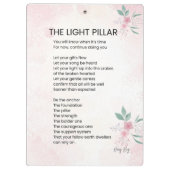 Die leichte Säule - erwachende Gedichte Klemmbrett (Rückseite)