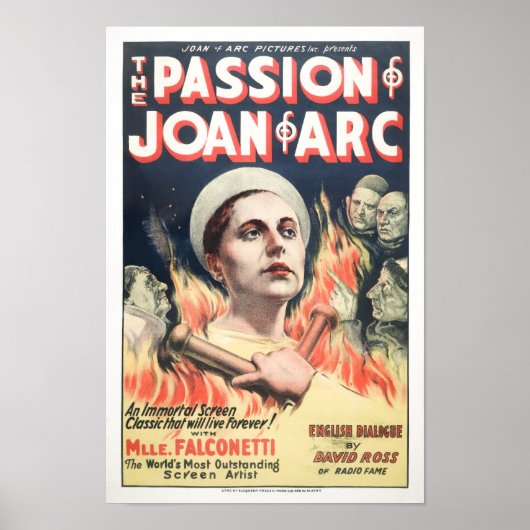 Die Leidenschaft von Joan von Arc Movie Promotiona Poster (Vorne)