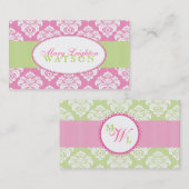 Die Leighton Damast-Telefonkarte Telefonnummerkarte (Vorne/Hinten)