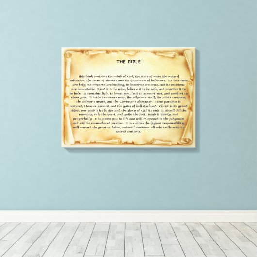 Die Leinwand der Scroll-Bibel (Insitu (Holzboden))