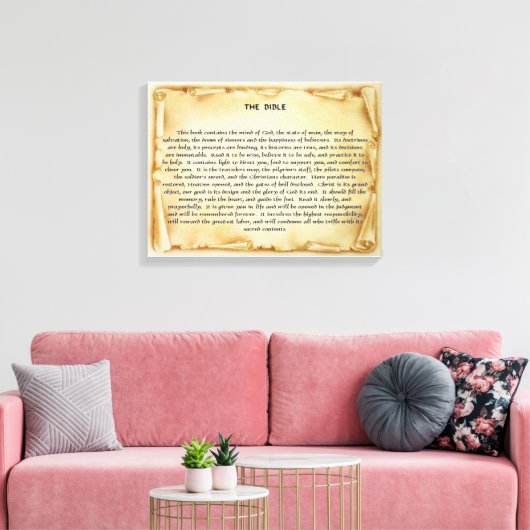 Die Leinwand der Scroll-Bibel (Insitu (Wohnzimmer))