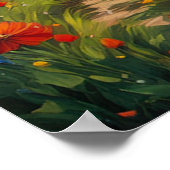 Die Leinwand des Sonnenuntergangs, farbenfrohe Blu Poster (Ecke)