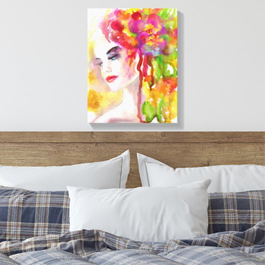 Die Leinwand druckt eine Frau im Frühling. (Insitu (Schlafzimmer))