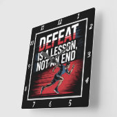 Die Lektion der Niederlage endet nicht Quadratische Wanduhr (Winkel)