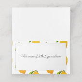 Die Lemon-Platzkarte Platzkarte (Innenseite Aufgefaltet)