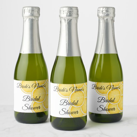 Die Lemon Spritz Brautparty Mini Flasche Schaumweinetikett (Flaschen)