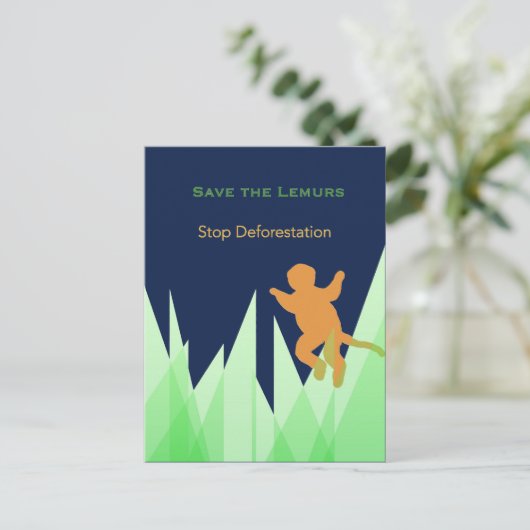 Die Lemuren gerettet Postkarte (Stehend Vorderseite)