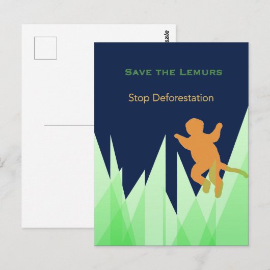 Die Lemuren gerettet Postkarte (Vorne/Hinten)