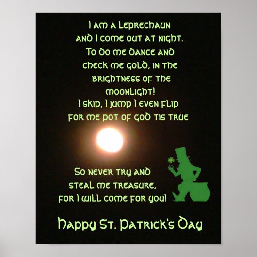 DIE LEPRECHAUN-SONG-Karte Poster (Vorne)
