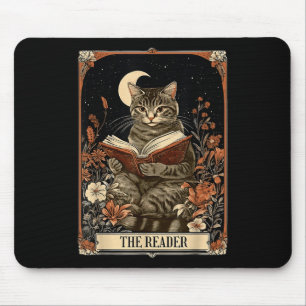 Die Leserkarte Tarot Lesekatze Buch Blumenmoon Mousepad