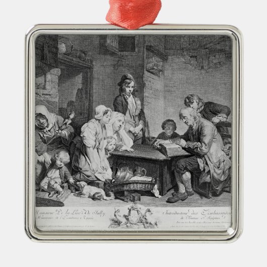 Die Lesung der Bibel Silbernes Ornament (Vorne)