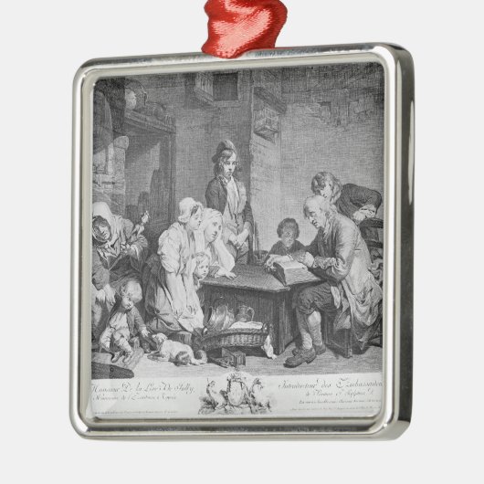 Die Lesung der Bibel Silbernes Ornament (Links)