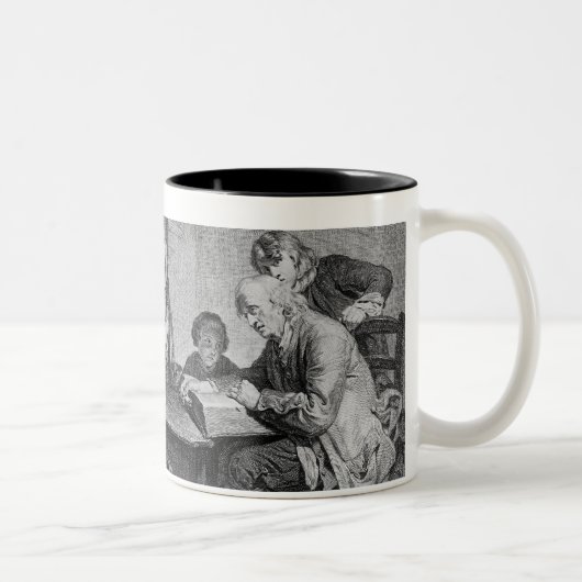 Die Lesung der Bibel Zweifarbige Tasse (Rechts)
