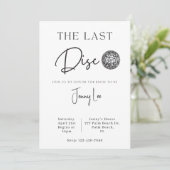 Die letzte Disco Bridal Bachelorette Einladung (Stehend Vorderseite)