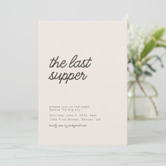 Die letzte Einladung zum Abendessen in der Probe (Stehend Vorderseite)