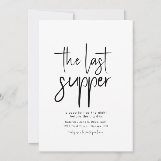 Die letzte Einladung zum Abendessen in der Probe (Vorderseite)