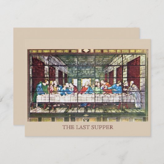 Die letzte, flache Grußkarte des Abendmahls (Vorne/Hinten)