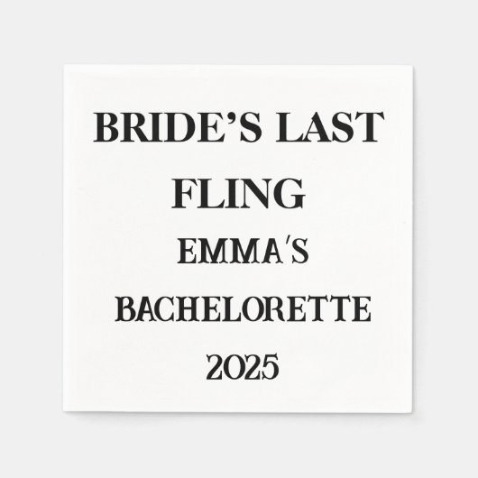 Die letzte Fling Custom Napkins von Bride - Bachel Serviette (Vorderseite)