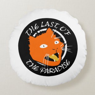 Die letzte Katze des Paradies mit seinen flachen F Rundes Kissen
