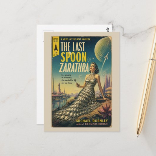 Die letzte Löffel Fantasy SciFi Buchcover Postkarte (Vorderseite/Rückseite Beispiel)