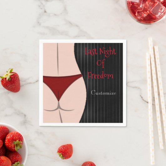 Die letzte Nacht der Freiheit Bachelor-Partei Serviette (Beispiel)