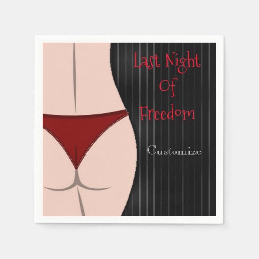 Die letzte Nacht der Freiheit Bachelor-Partei Serviette (Vorderseite)