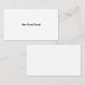 die letzte und letzte visitenkarte (Vorne/Hinten)