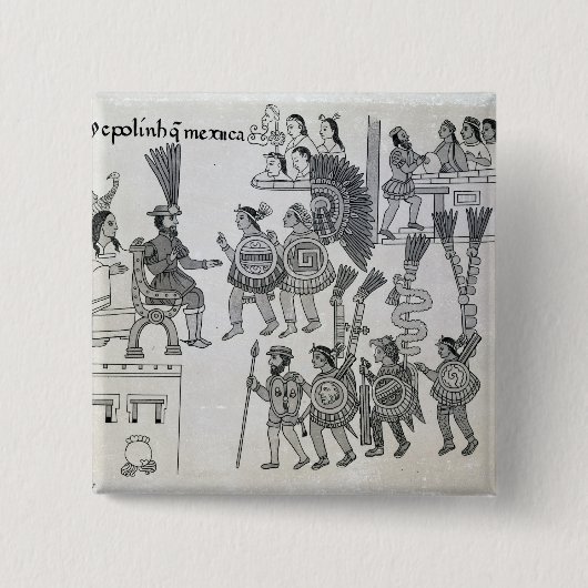 Die letzten aztekischen Kaiser Cuauhtemoc Button (Vorderseite)