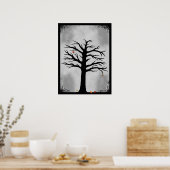 Die letzten Blätter des Herbstes - Spooky Tree Pos Poster (Küche)