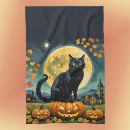 Die leuchtenden Augen von Halloween Geschirrtuch