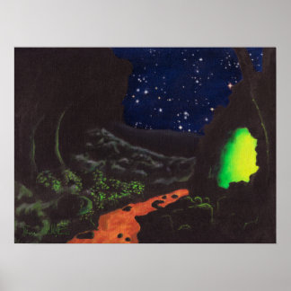 Die Leuchtstoffhöhle: Drucken Poster