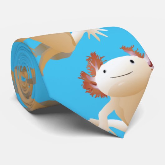 Die Leucistic Axolotl-Krawatte Krawatte (Gerollt)