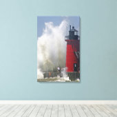 Die Leute am Jet schauen sich große Wellen an Leinwanddruck (Insitu (Holzboden))