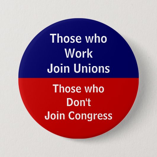Die Leute, die arbeiten, schließen sich Gewerkscha Button (Vorderseite)