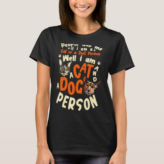 Die Leute fragen mich, ob ich eine Katze oder ein T-Shirt (Vorderseite)